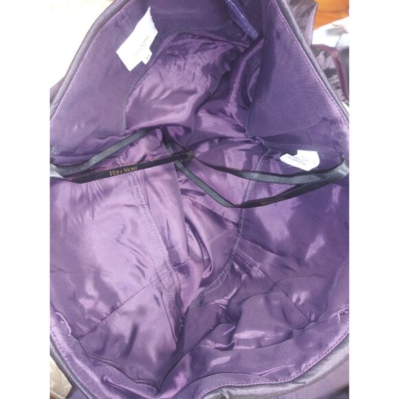 Vera Wang Womens Cocktail Dress Sz 10 Strapless Violet Purple bow fit flare EUC - Picture 11 of 11
